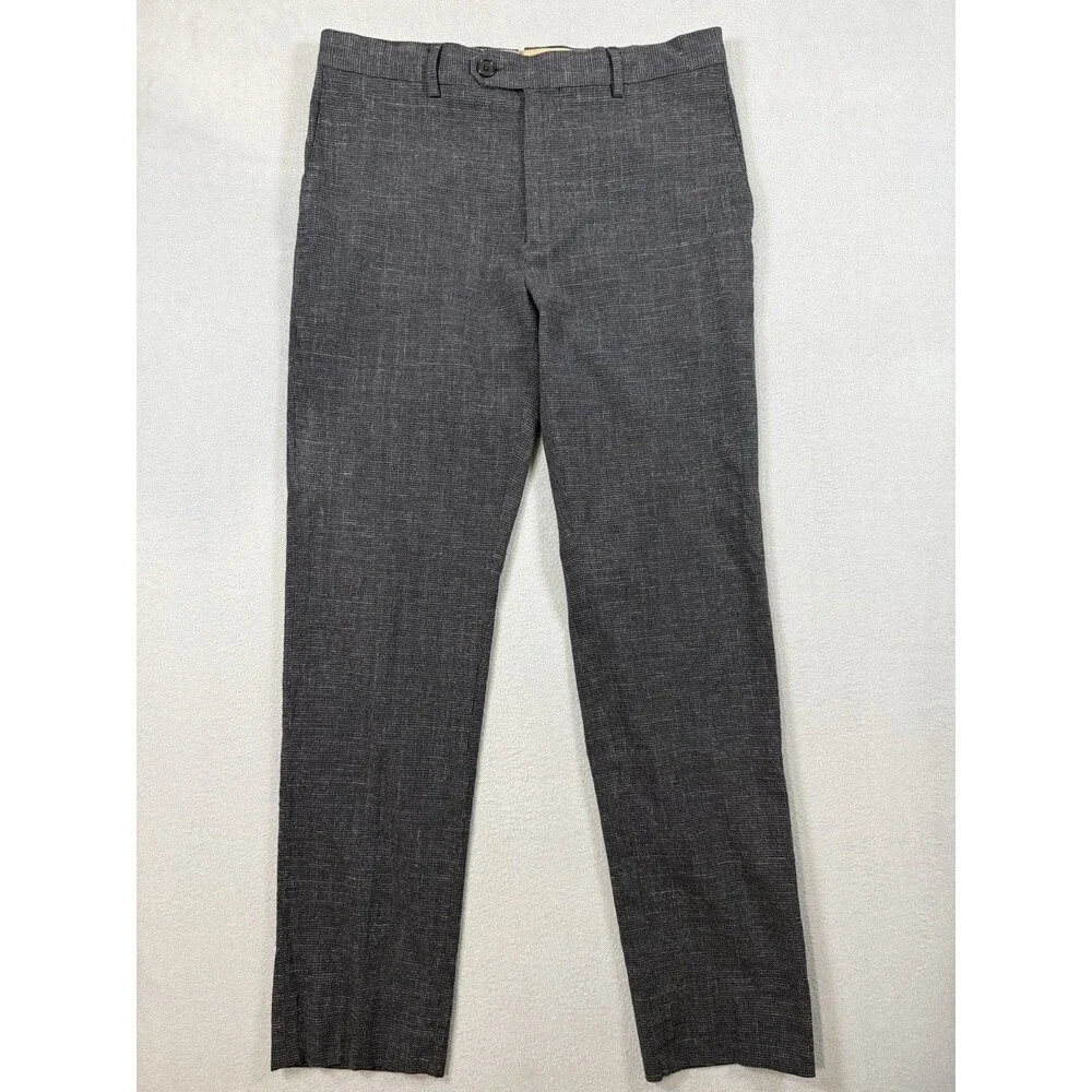 Banana Republic Mens 31x32 Charcoal Gray Cotton Stretch Dress Pants Italian